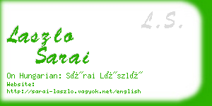 laszlo sarai business card